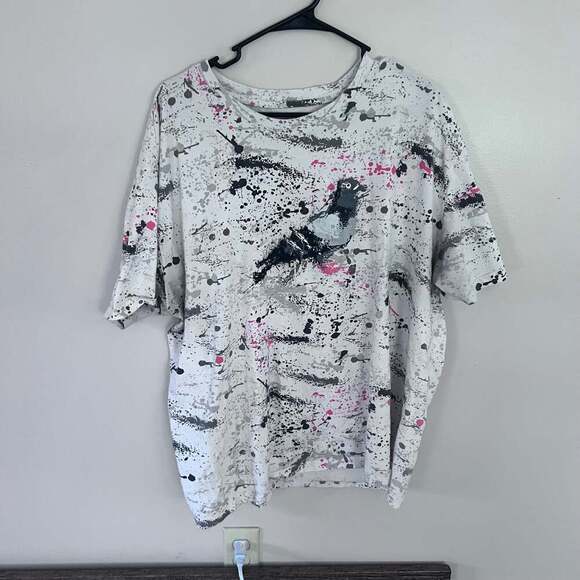 NEW JEFF Staple Pigeon Short Sleeve White Paint Splatter Medium T-shirt NWT - Picture 1 of 4